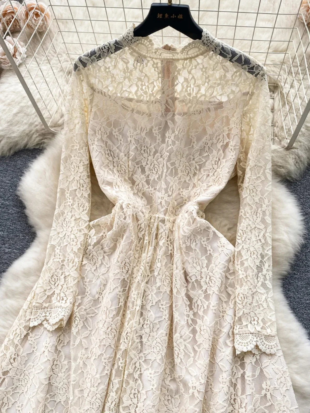 jinran Runway Flower Embroidery White Lace Prom Holiday Dress Summer Women Long Sleeve Evening Prom Vestidos Longo