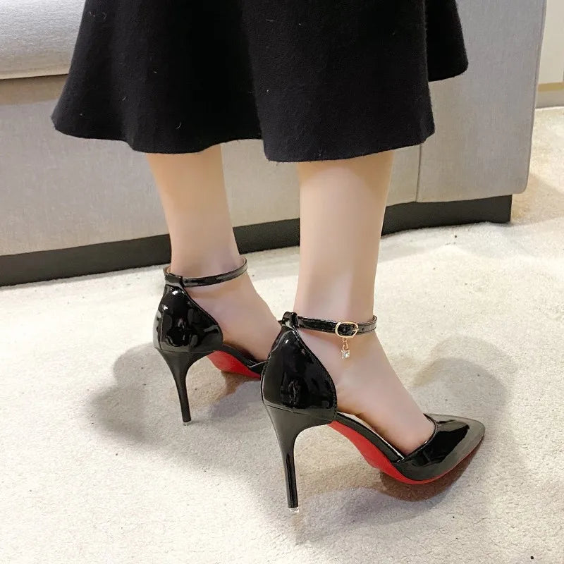 jinran Summer New European American Fight Color Shoes Fashion Fish Mouth High Heels Sexy Thin Heels Dress Shoes