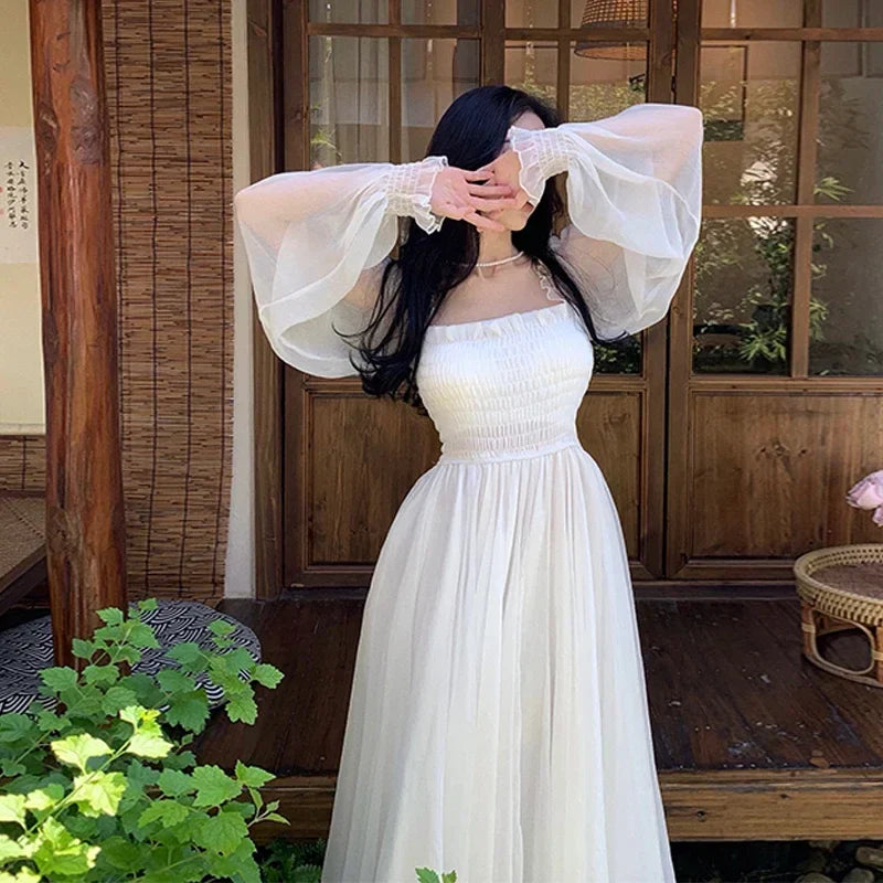 jinran Dresses Women Clothing Long Gown Spring Vocation Tender Korean Style Banquet Elegant Casual Slouchy Fashion Streetwear Chic New