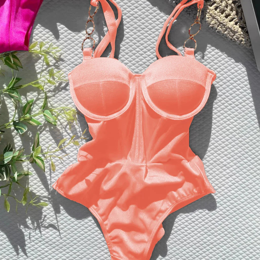 jinran 2024 Sexy Push Up One Piece Swimsuit Women Swimwear Underwire Monokini Bathing Suits Swim Suit Wear Summer Beachwear