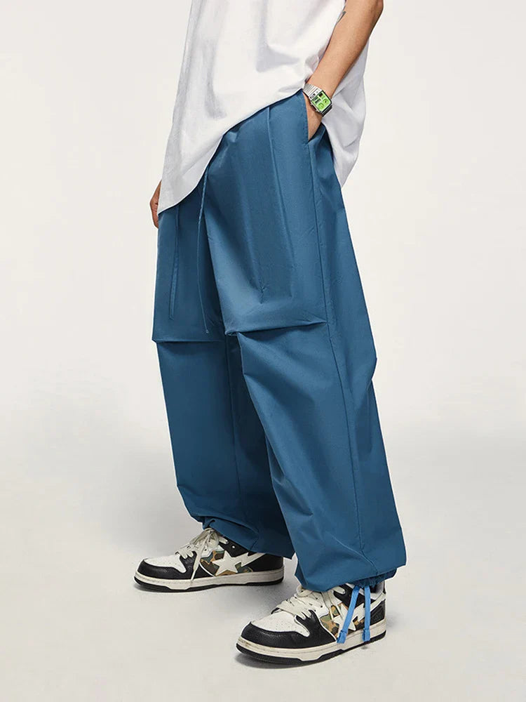 Parachute Waterproof Pants Man Blue Oversize Sweatpants Men's Sports Trousers Male Casual Japanese Streetwear Hip Hop