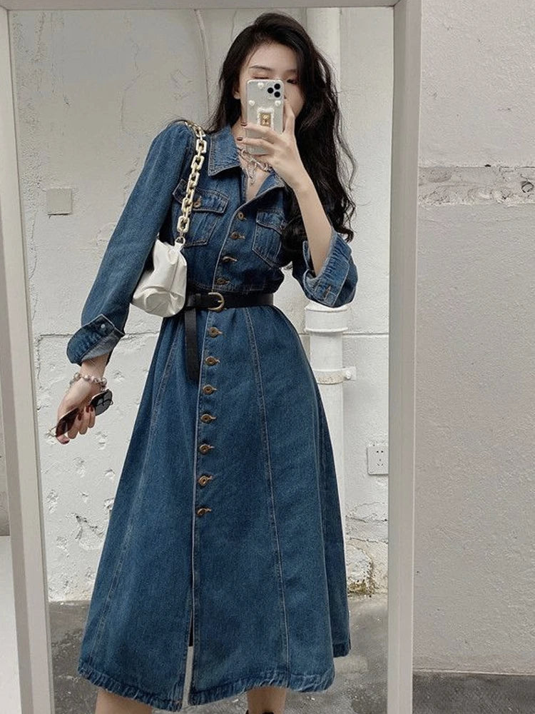 jinran 2024 Spring New A-line Denim Dress For Women Summer Dress New In Dresses Female Dress Formal Occasion Dresses Womens Dresses