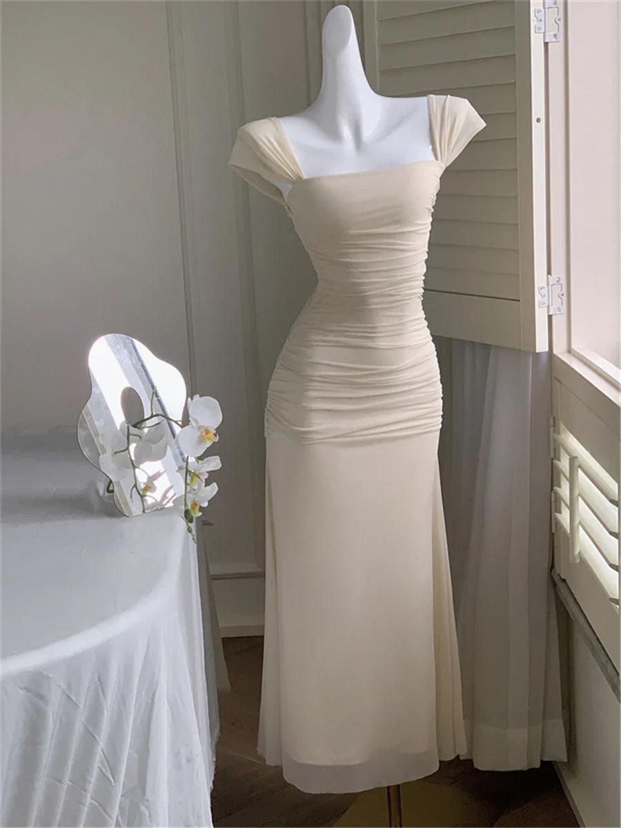 jinran Dress Women Elegant Summer 2024 New Fashion Evening Party Ladies Vestidos Vintage Bodycon Clothes Female Korean Midi Dresses