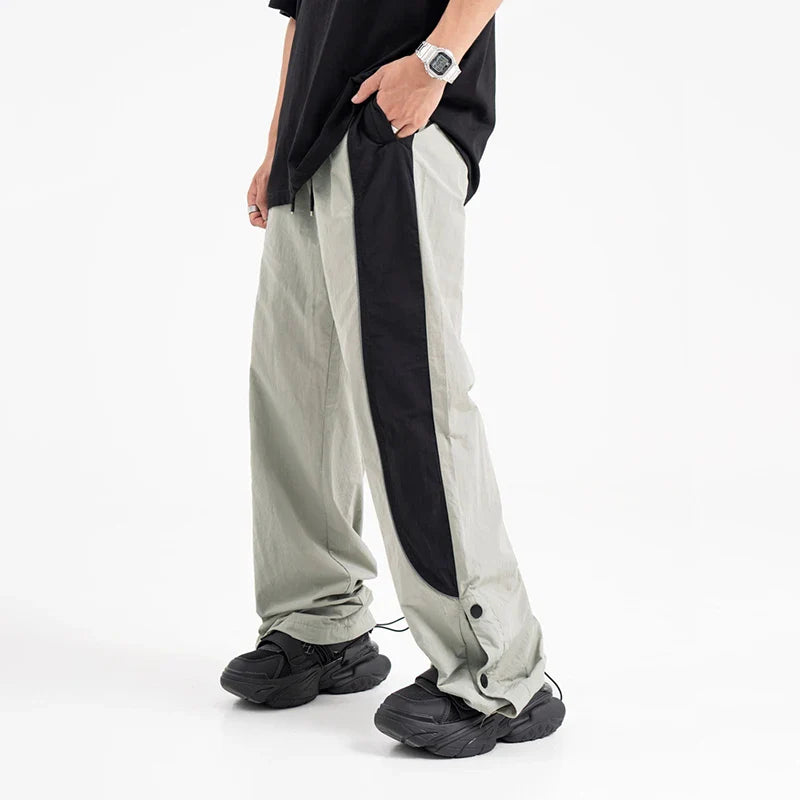 Baggy Sweatpants Men Vintage Oversize Joggers Pants Black Wide Leg Trousers Male Unisex Patchwork Harajuku Streetwear
