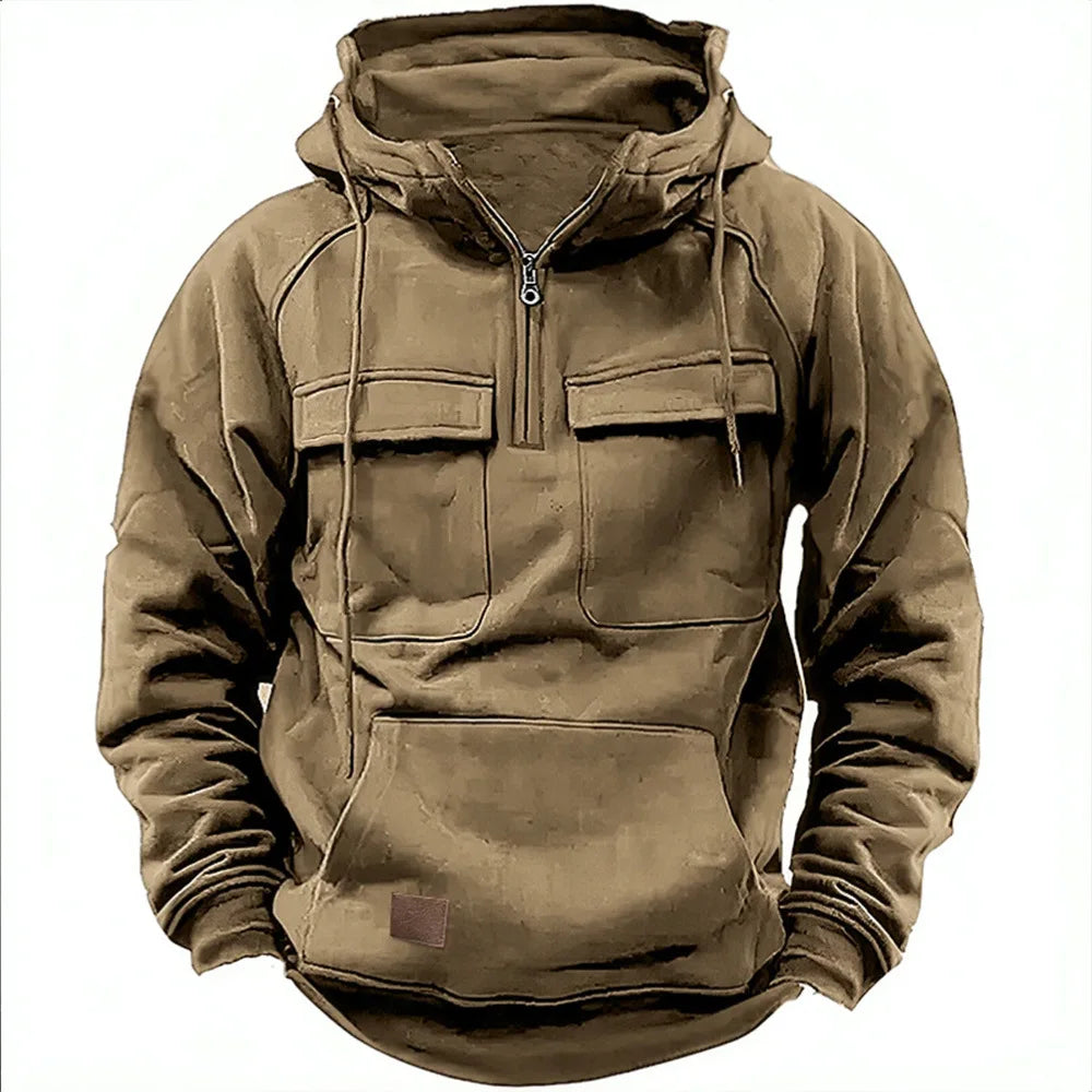 2024 Vintage Men Hoodie Sweatshirt Street Man Clothing Men's Oversized Hooded Pullover Male Retro Harajuku Solid Color Hoody