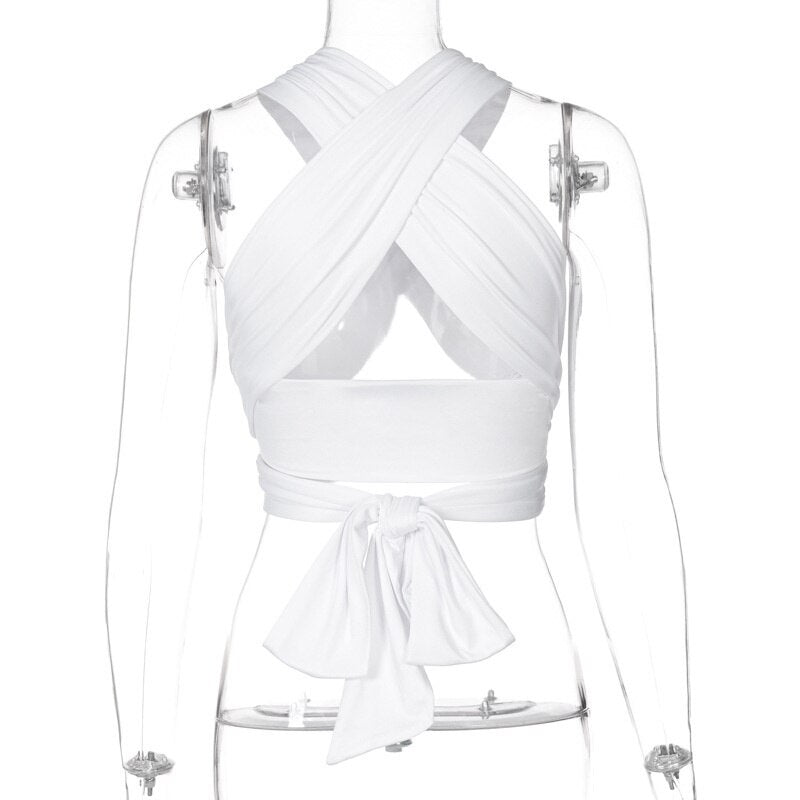 jinran Sleeveless Solid Corset Bandage Halter Patchwork Women Tops Hollow Out Sexy Tank Top Spring Summer Y2k Clothes Blouses