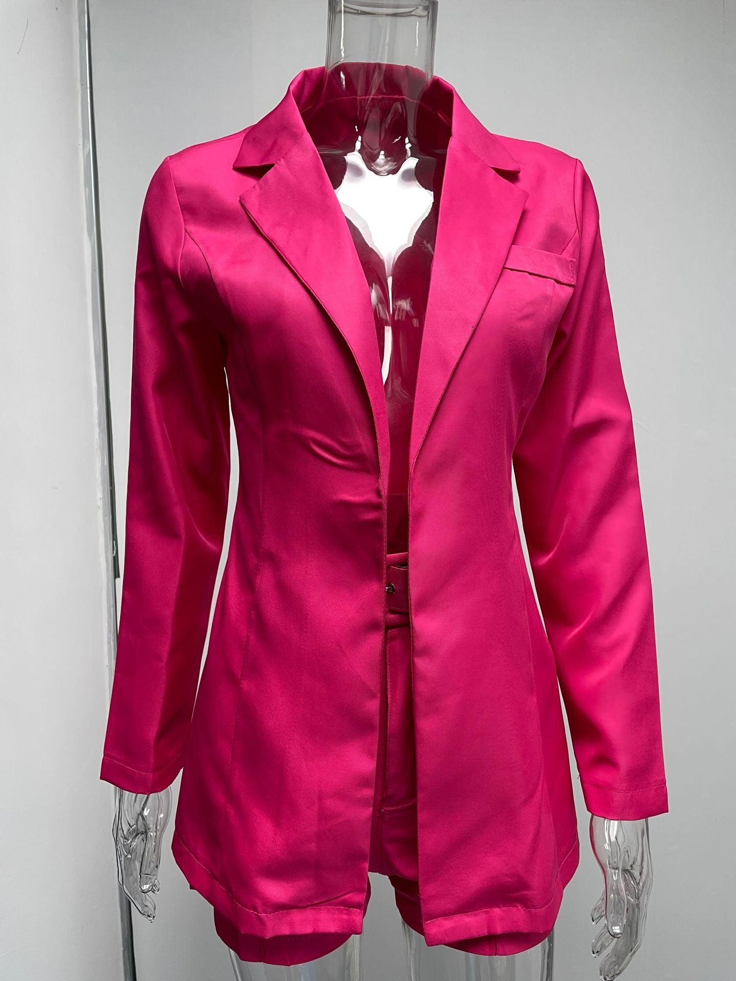 jinran New Spring and Summer Suit Jacket Shorts Sexy Temperament Women's Fashion Casual Lapel Cardigan Fashion Belt Women's Wear Set