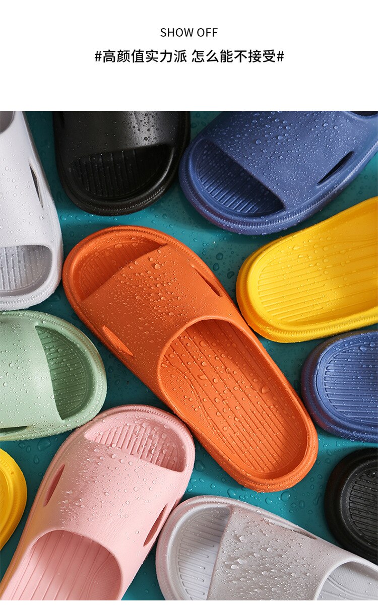 jinran Summer Thick Platform Bathroom Home Slippers Women Fashion Soft Sole EVA Indoor Slides Sandals Non-slip Flip Flops Free Shipping