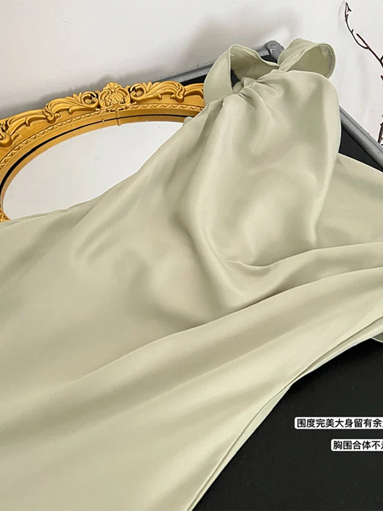 jinran Summer French Fashion Vintage Long Prom Satin Dress Maxi Solid Color Frocks Women 2024 Evening Party Tunic Robe Design Vestidos