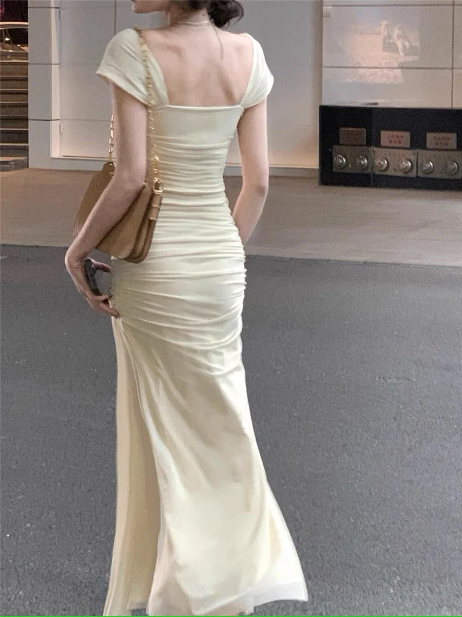jinran Dress Women Elegant Summer 2024 New Fashion Evening Party Ladies Vestidos Vintage Bodycon Clothes Female Korean Midi Dresses