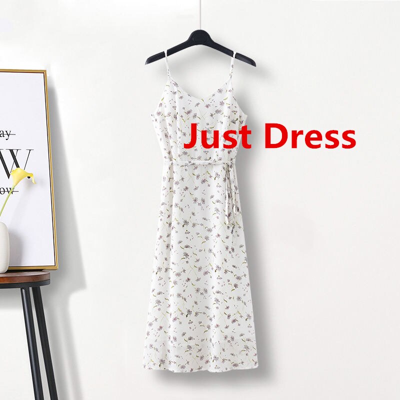 jinran Women's Graceful Spring Summer Work Clothing 2022 Office Lady Thin Suit Coats+Chiffon Print Sling Dress Casual Blazers Female