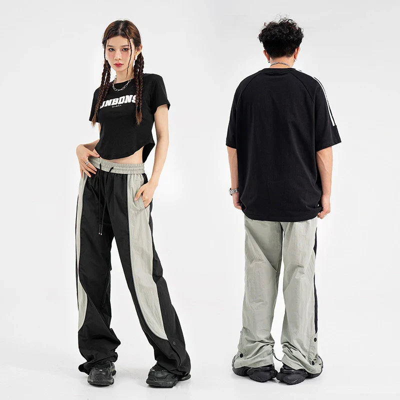 Baggy Sweatpants Men Vintage Oversize Joggers Pants Black Wide Leg Trousers Male Unisex Patchwork Harajuku Streetwear
