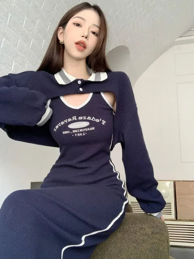 jinran Vintage Kpop Hoodies Women's Y2k Street Dress Pullover Beautiful Korean Fashion Sports Dress Women Harajuku Hippies