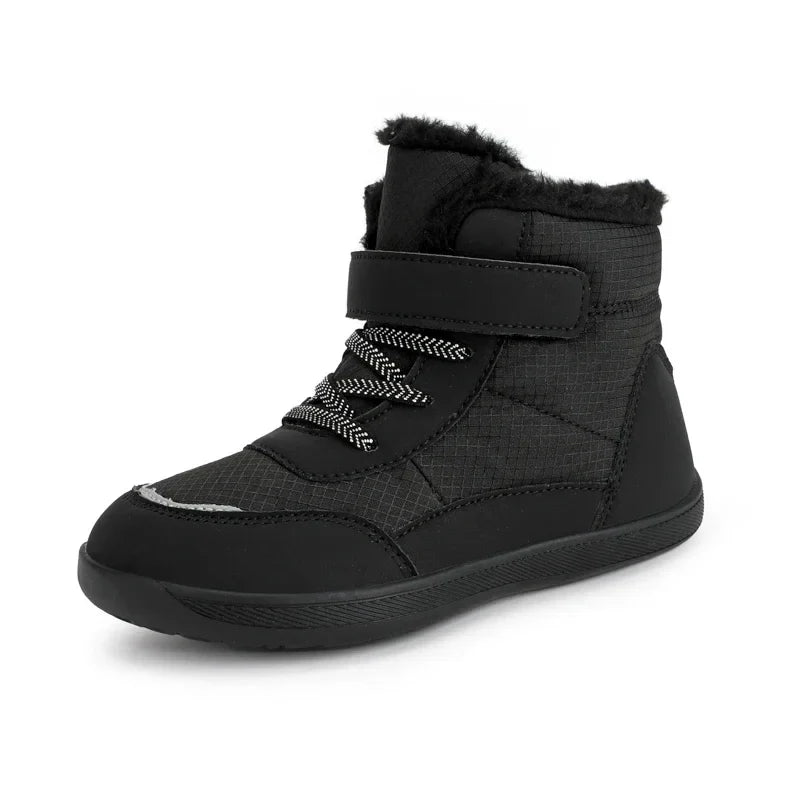 jinran Suitable for small/middle children's wide-foot warm cotton boots for boys and girls barefoot snow boots 2024 winter