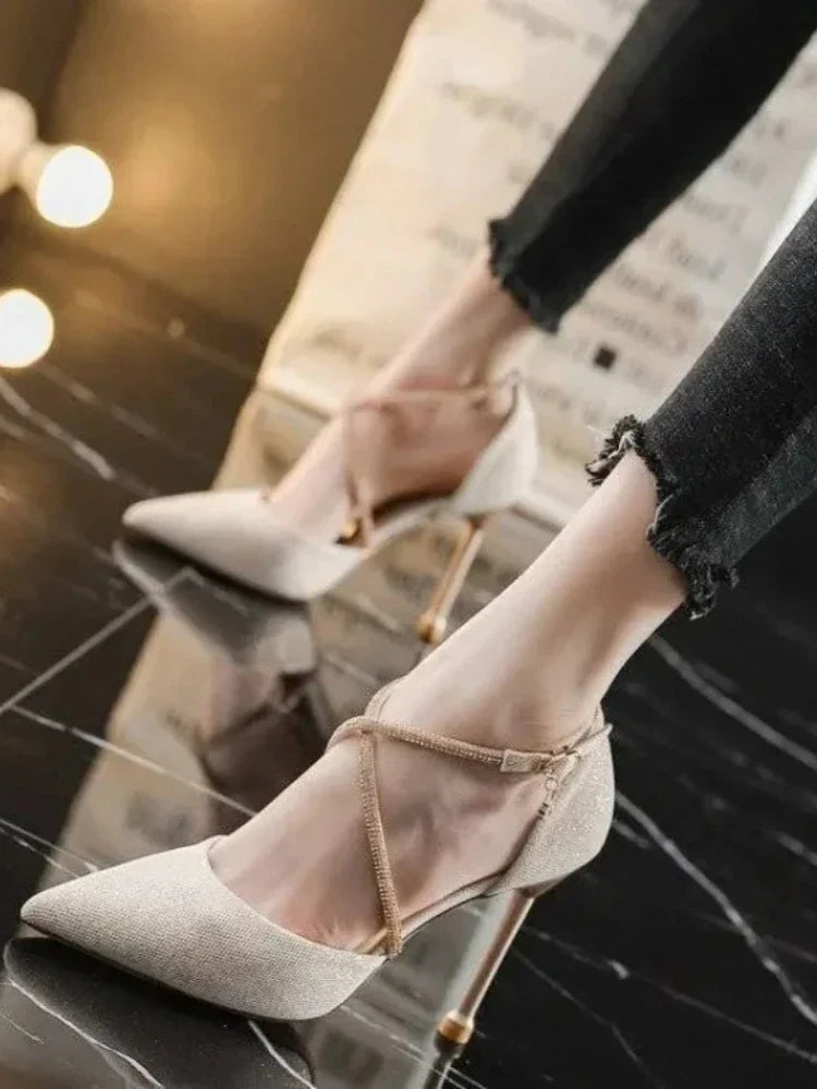 jinran 2024 New Fashion Summer Women Sexy Stiletto High Heels Pumps Ladies Pointed Toe Shallow Party Shoes Wedding Women Black Shoes