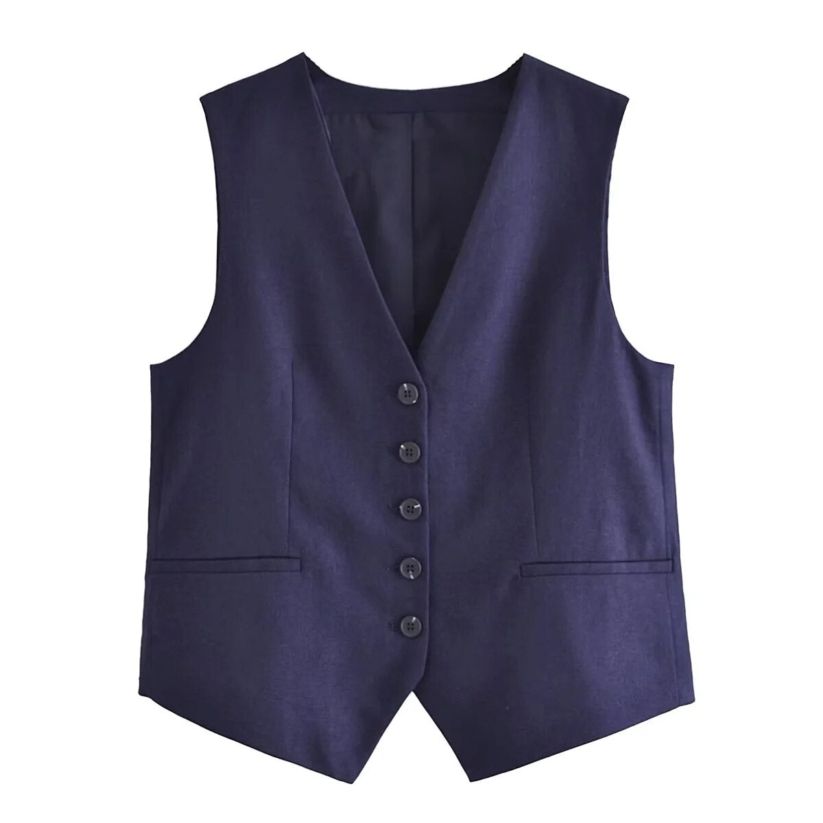 jinran Cotton Linen Brown Spring Summer Pockets Shorts Vest Set Sleevless Button Up V Neck Wide Leg Outfits 2 Pcs Suit Femme