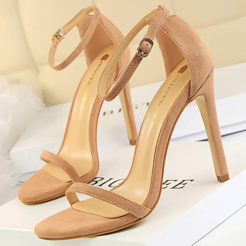 jinran Shoes Summer Women Sandals Suede Hollow High Heels Stiletto Fashion Sandles Women Heels Ladies Shoes Women's Sandals