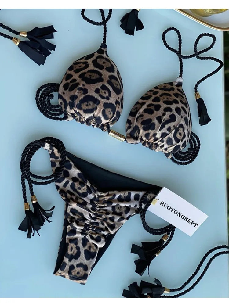 jinran Swimwear Thong Bikini Set 2024 New Blue Swimsuits Woman Sexy Bathing Suits Bikinis Triangle Bandage Female Beachwear Bikini