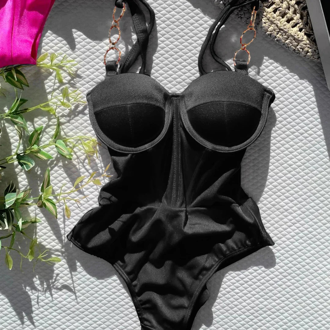 jinran 2024 Sexy Push Up One Piece Swimsuit Women Swimwear Underwire Monokini Bathing Suits Swim Suit Wear Summer Beachwear