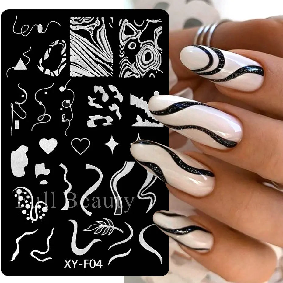 jinran Spring Flowers Nail Stamping Plates Cherry Blossom Summer Daisy Floral Butterfly DIY Nail Design Image Stamp Templates Stencil