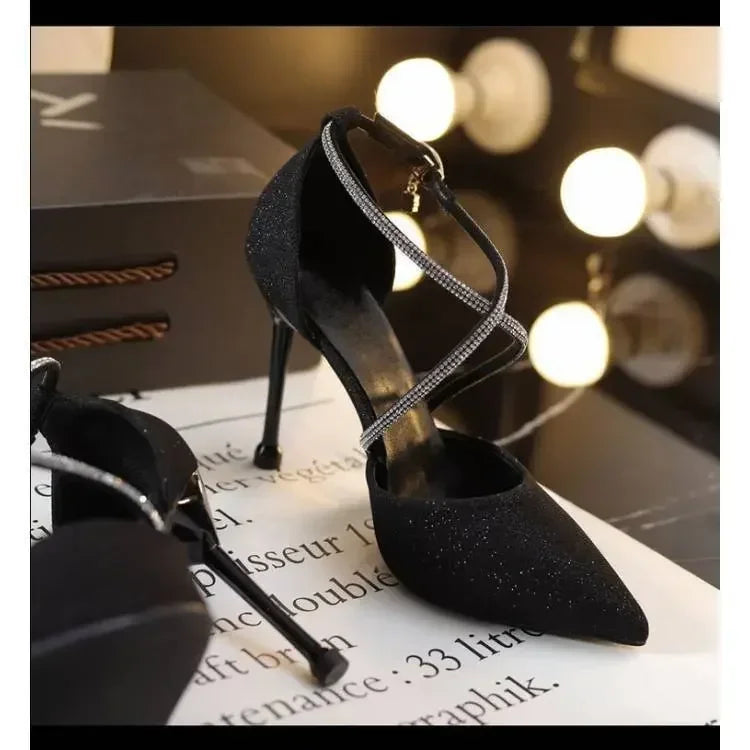 jinran 2024 New Fashion Summer Women Sexy Stiletto High Heels Pumps Ladies Pointed Toe Shallow Party Shoes Wedding Women Black Shoes