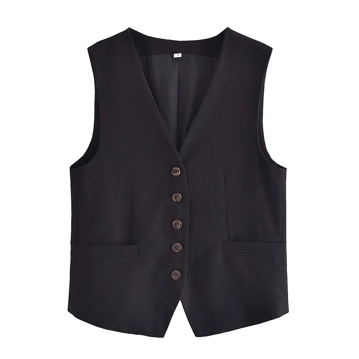 jinran Cotton Linen Brown Spring Summer Pockets Shorts Vest Set Sleevless Button Up V Neck Wide Leg Outfits 2 Pcs Suit Femme