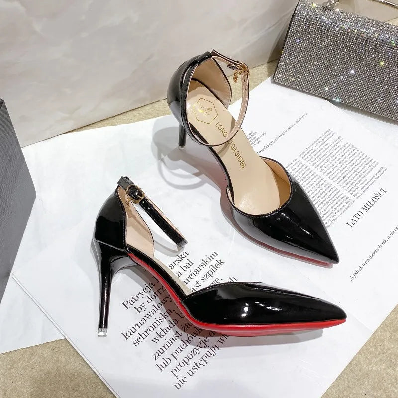 jinran Summer New European American Fight Color Shoes Fashion Fish Mouth High Heels Sexy Thin Heels Dress Shoes