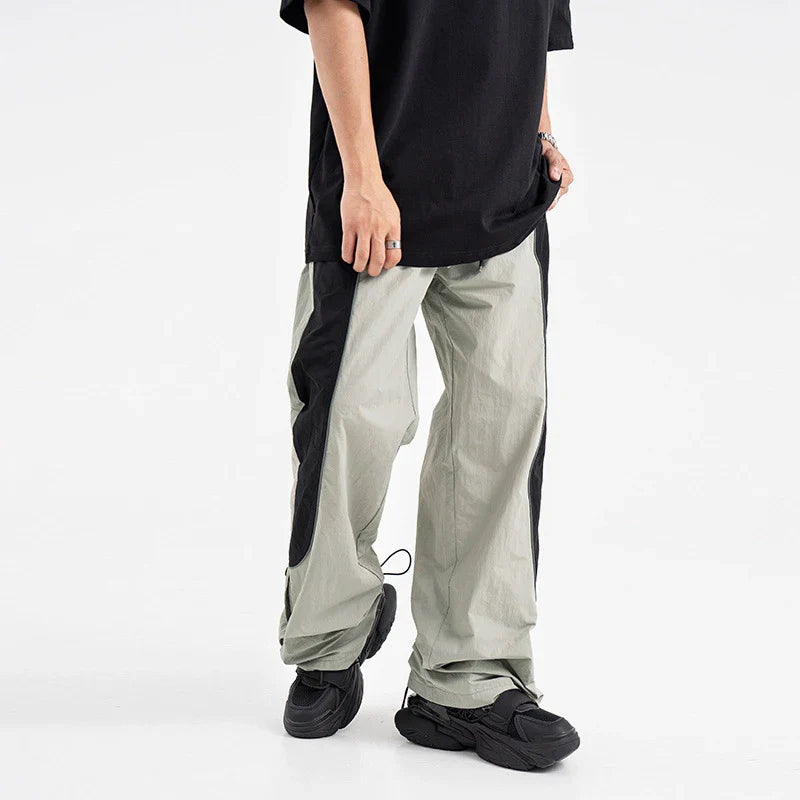 Baggy Sweatpants Men Vintage Oversize Joggers Pants Black Wide Leg Trousers Male Unisex Patchwork Harajuku Streetwear