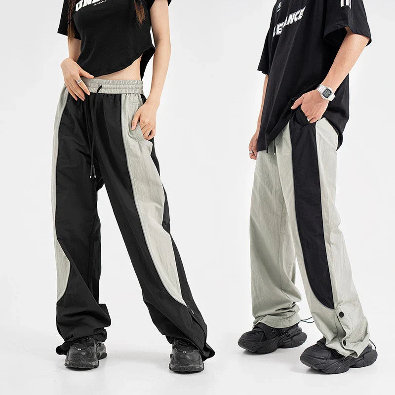 Baggy Sweatpants Men Vintage Oversize Joggers Pants Black Wide Leg Trousers Male Unisex Patchwork Harajuku Streetwear