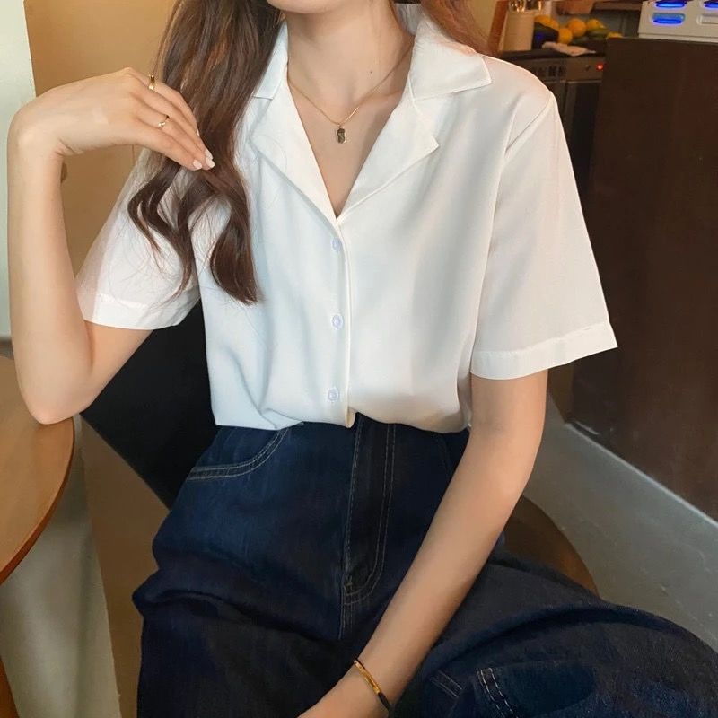 jinran Chiffon Blouse Elegant Light Green Top for Women Short Sleeve Shirt Summer Top Office Blouse for Women Tunic