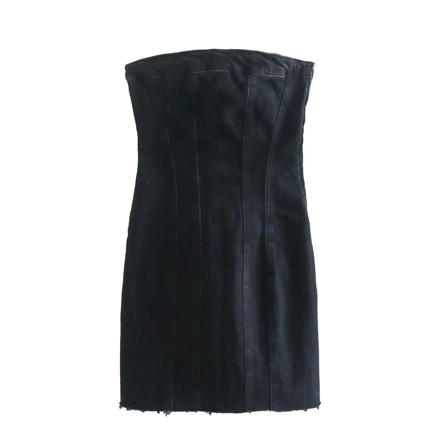 jinran 2024 Denim Mini Dress Women Fashion Slim Backless Strapless Sleeveless Sexy Bodycon Dresses Summer Causal Party Mini Dress