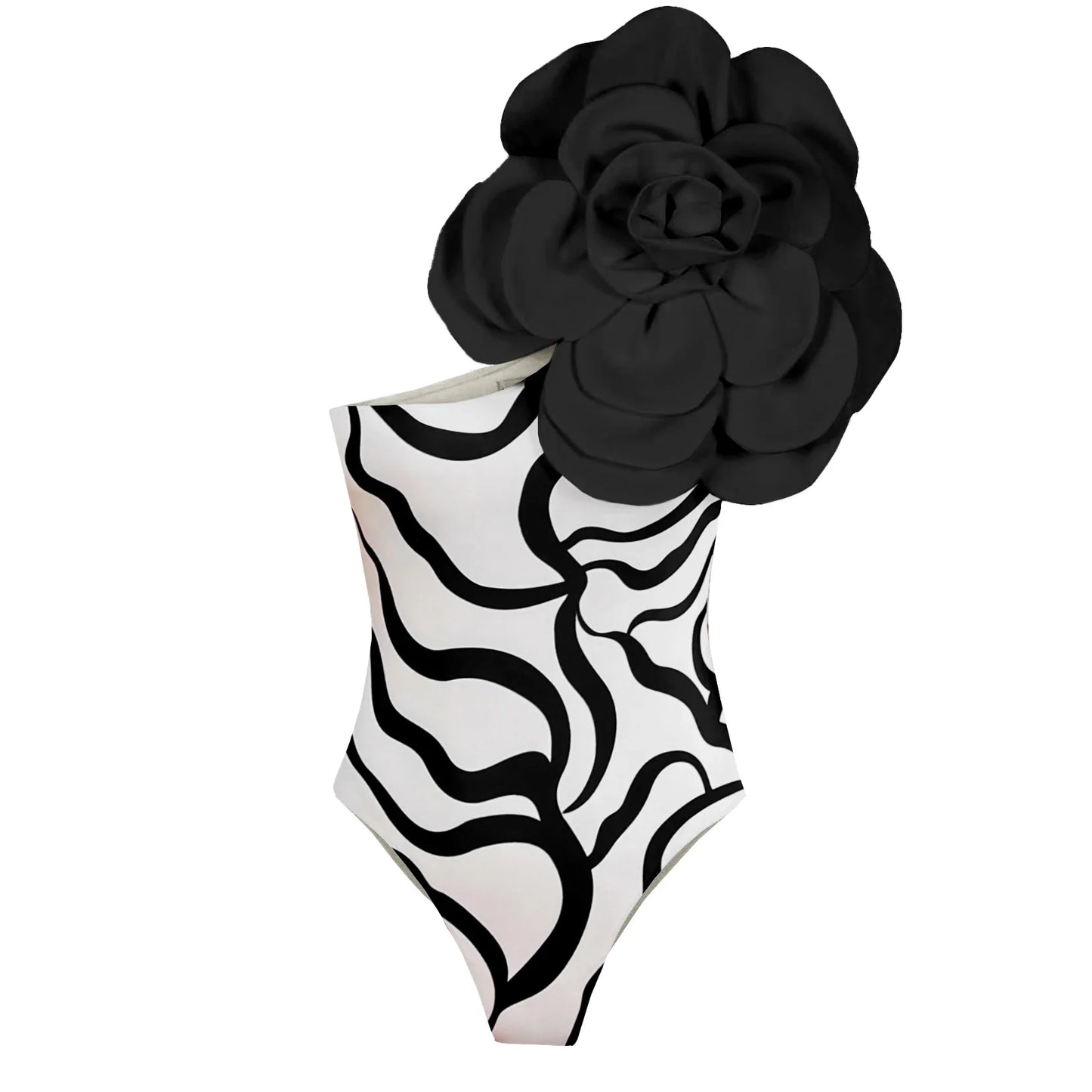 jinran 2024 3D Flower One Piece Swimsuit Women Swimwear Monokini Bodysuit Bathing Suit Belt Beach Wear