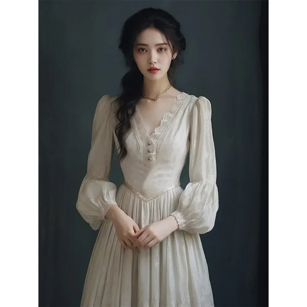 jinran French chic dresses sub winter 2024 new women's princess classical vintage dresses