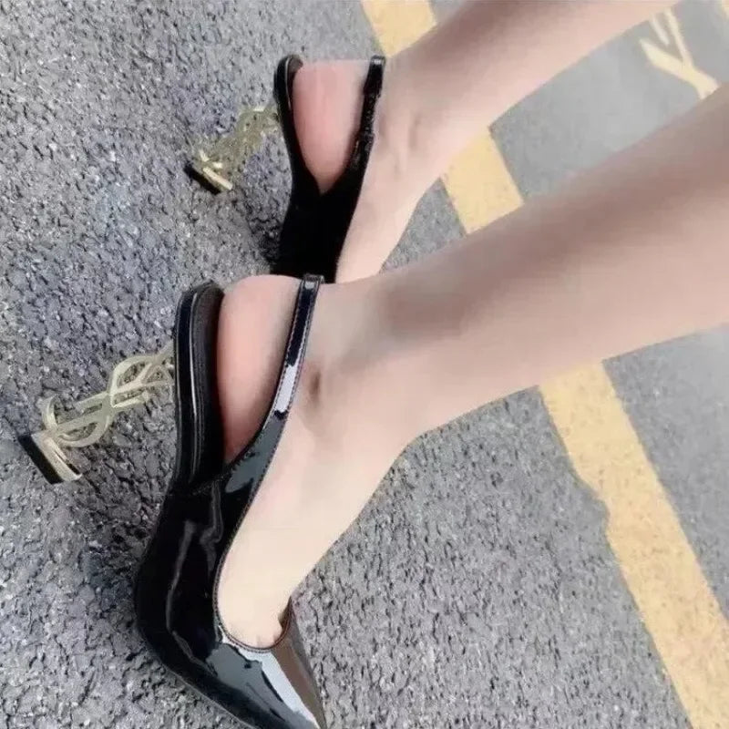 jinran 2024 new Internet celebrity temperament high heels Spice summer sexy slimming with a line strap sandals sandalias slippers