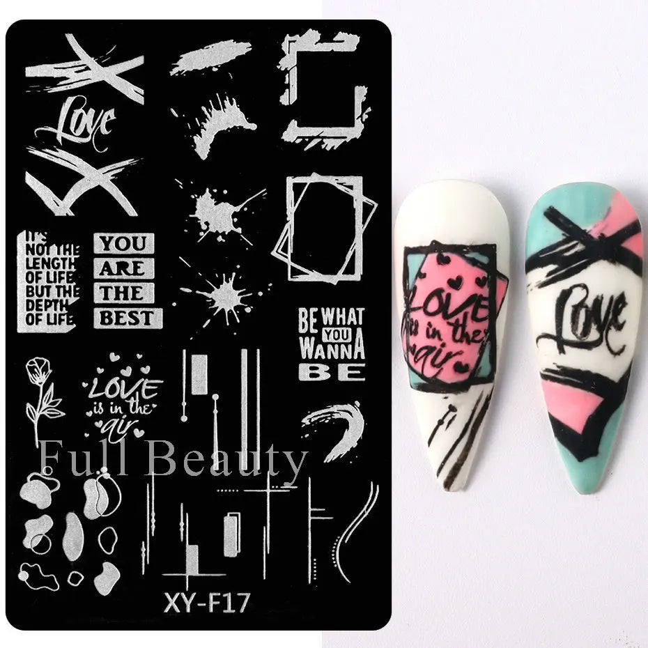 jinran Spring Flowers Nail Stamping Plates Cherry Blossom Summer Daisy Floral Butterfly DIY Nail Design Image Stamp Templates Stencil