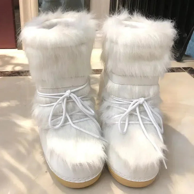 jinran Women Boot European American Fashion Space Boot Wool Bread Footwear Snow Boot Plush Thermal Women Shoe 2024