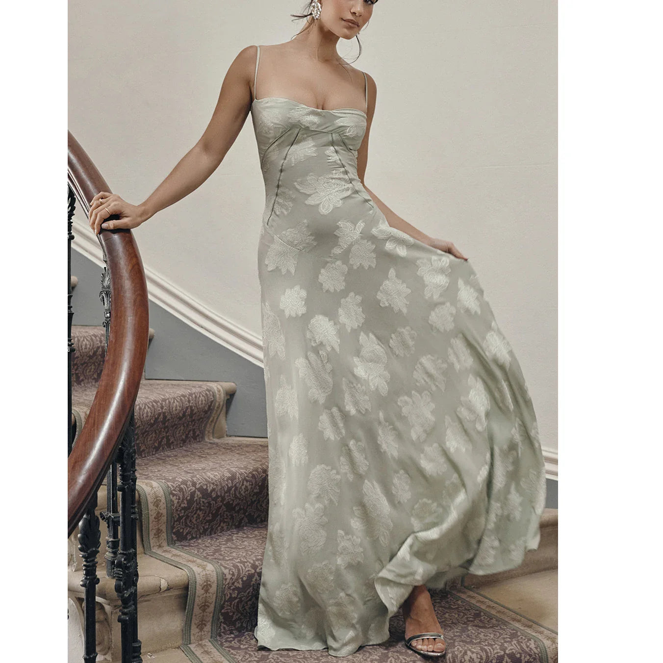 jinran 2024 White Dress Women Halter Cotton Long Dress Lace Elegant Party Outfits Ladies Sexy Club Clothes