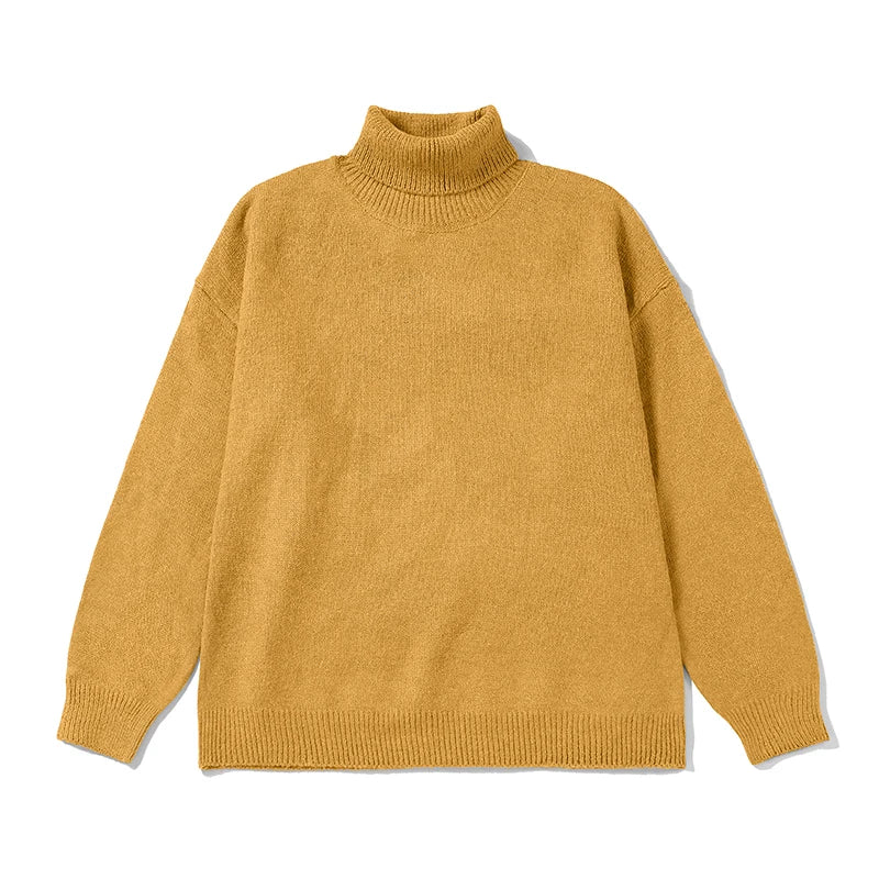 Pink Oversized Korean Fashions Harajuku Knitted Sweater Winter Turtleneck Sweaters Pullovers Men Vintage Black Clothes