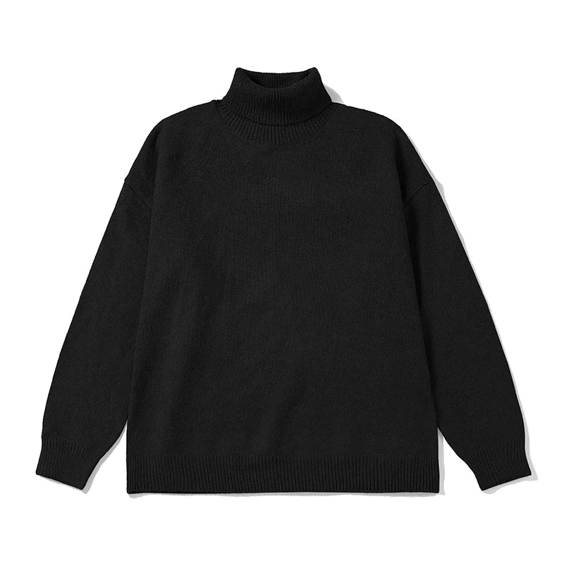 Pink Oversized Korean Fashions Harajuku Knitted Sweater Winter Turtleneck Sweaters Pullovers Men Vintage Black Clothes