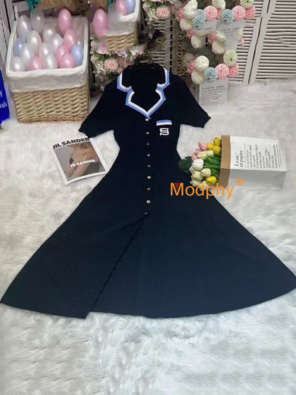 jinran 2024 Elegant Slim Knitted Long Dress Women's Letter Single Breasted Long Sleeved Designer Vintage Dresses Autumn