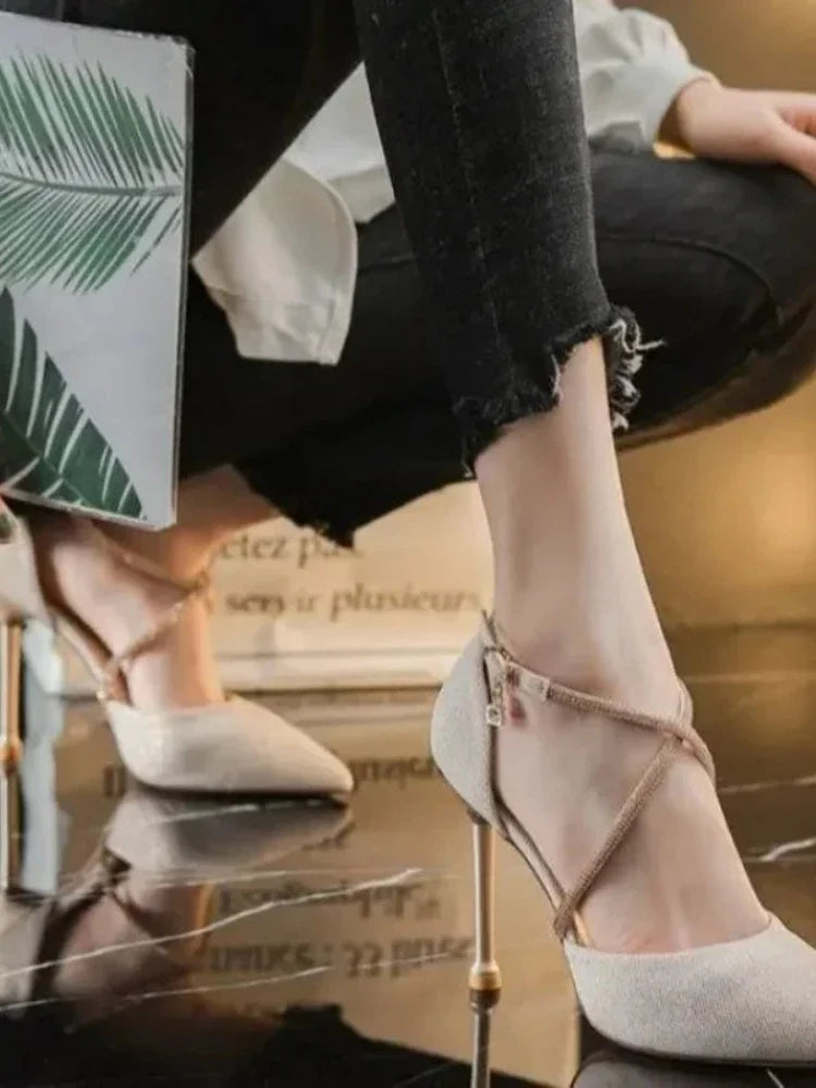 jinran 2024 New Fashion Summer Women Sexy Stiletto High Heels Pumps Ladies Pointed Toe Shallow Party Shoes Wedding Women Black Shoes