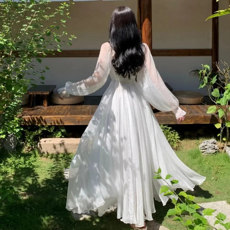 jinran Dresses Women Clothing Long Gown Spring Vocation Tender Korean Style Banquet Elegant Casual Slouchy Fashion Streetwear Chic New