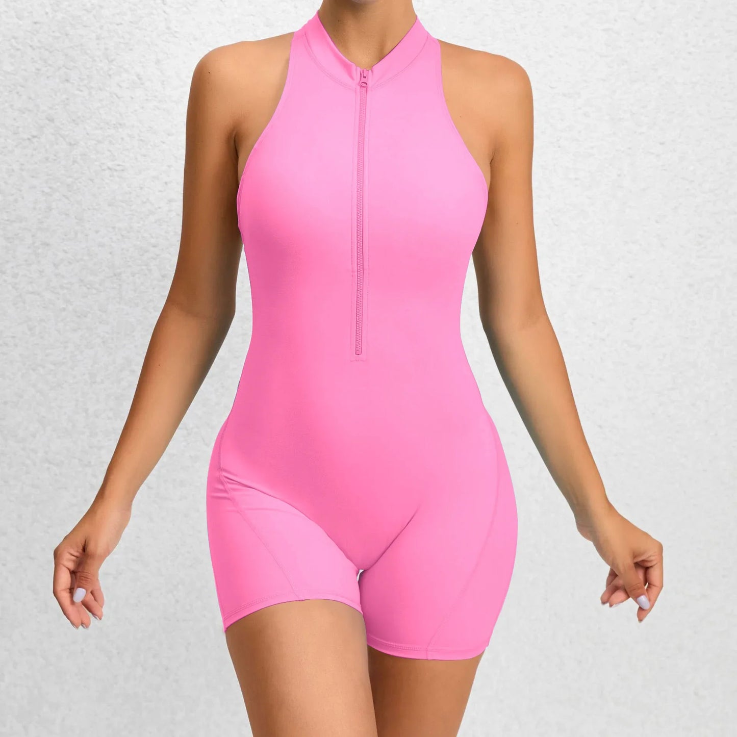 jinran 2024 Zipper Women Tracksuit Pad Yoga Set One Piece Jumpsuit Workout Scrunch Legging Rompers Sport Gym Active Suit Exercise Wear