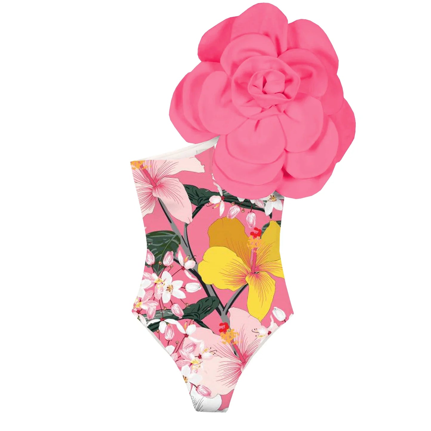 jinran 2024 3D Flower One Piece Swimsuit Women Swimwear Monokini Bodysuit Bathing Suit Belt Beach Wear