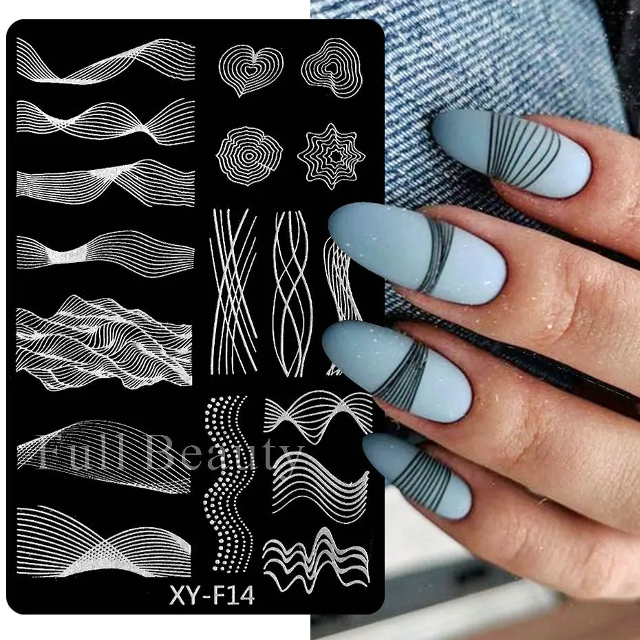 jinran Spring Flowers Nail Stamping Plates Cherry Blossom Summer Daisy Floral Butterfly DIY Nail Design Image Stamp Templates Stencil