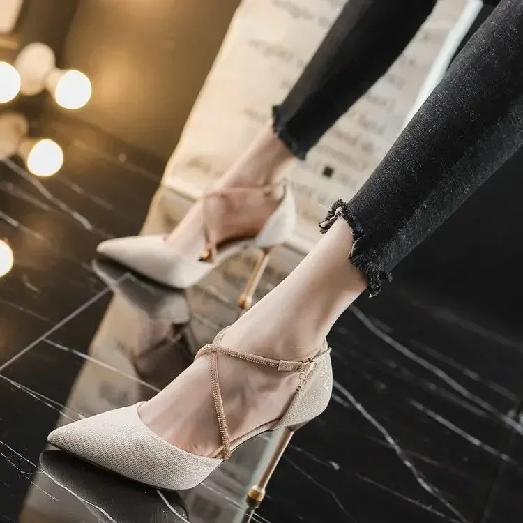 jinran 2024 New Fashion Summer Women Sexy Stiletto High Heels Pumps Ladies Pointed Toe Shallow Party Shoes Wedding Women Black Shoes