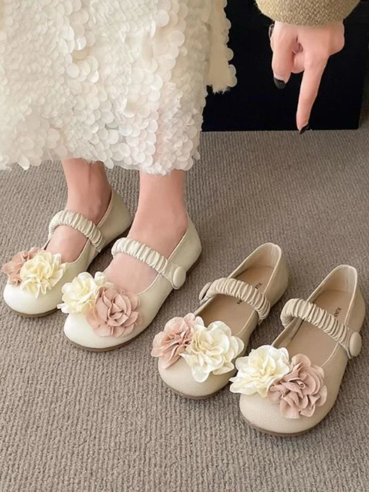 jinran French Style Sweet Single Shoes Women Summer Casual 2024 New Flat Mary Jane Shoes Female Gentle Late Floral Soft Sole Bean Shoes