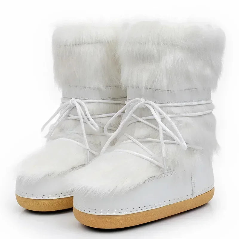 jinran Women Boot European American Fashion Space Boot Wool Bread Footwear Snow Boot Plush Thermal Women Shoe 2024