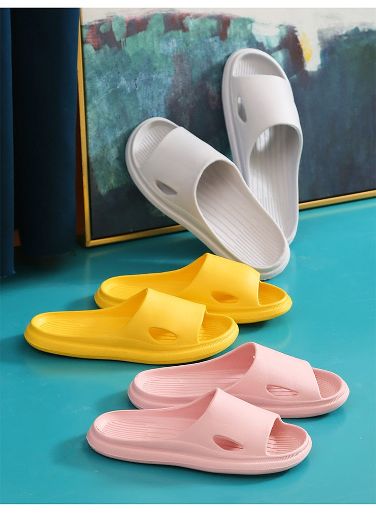 jinran Summer Thick Platform Bathroom Home Slippers Women Fashion Soft Sole EVA Indoor Slides Sandals Non-slip Flip Flops Free Shipping