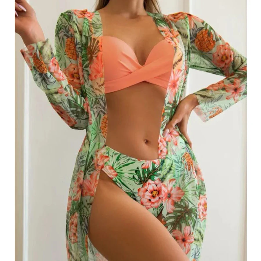 jinran New Bikini Beach Skirt Tunics for Beach Cover up Swimsuit Women Ruffle Biquini Bathing Suit Summer Beach Wear Swim Suit